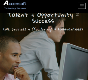 The AccenSoft web site uses parallax scrolling.