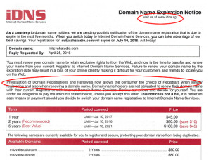 Domain Renewal Scam or Just Doing Business?